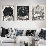 Alisomtll set tarocchi arazzo sole luna stelle Home - Accessori e decorazioni Naty Shop Set tarocchi (bianco e nero) 40 X 50 cm
