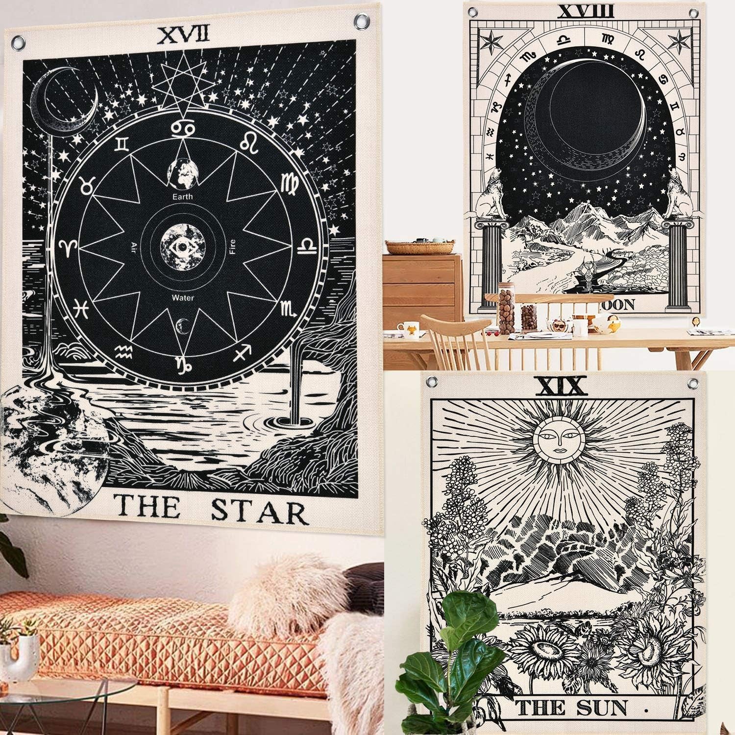 Arazzo alishomtll tarocchi set sole luna stelle Home - Accessori e Decorazioni Naty Shop