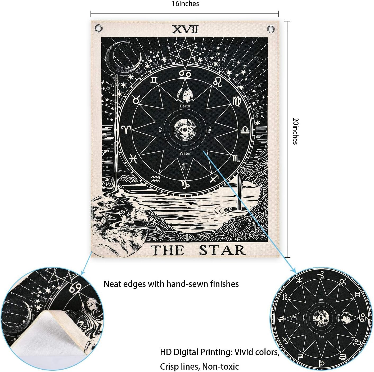 Arazzo alishomtll tarocchi set sole luna stelle Home - Accessori e Decorazioni Naty Shop