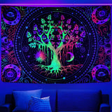 Arazzo alishomtll albero della vita fluorescente sole e luna Casa - Accessori e Decorazioni Naty Shop