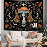 Arazzo alishomtll vintage fungo luna foglia d'acero botanico Home - Accessori e Decorazioni Naty Shop