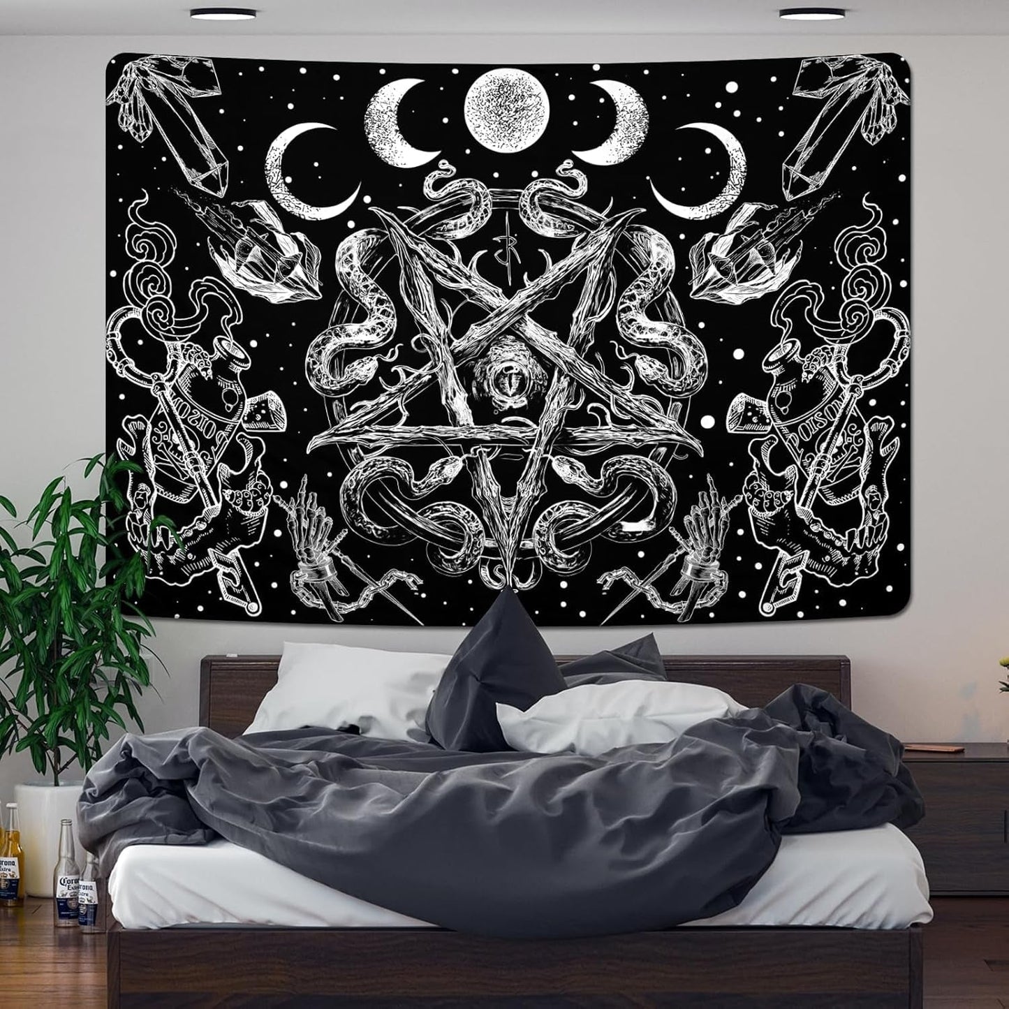 Arazzo alishomtll strega serpente estetico gotico pentagramma da parete Home - Accessori e Decorazioni Naty Shop