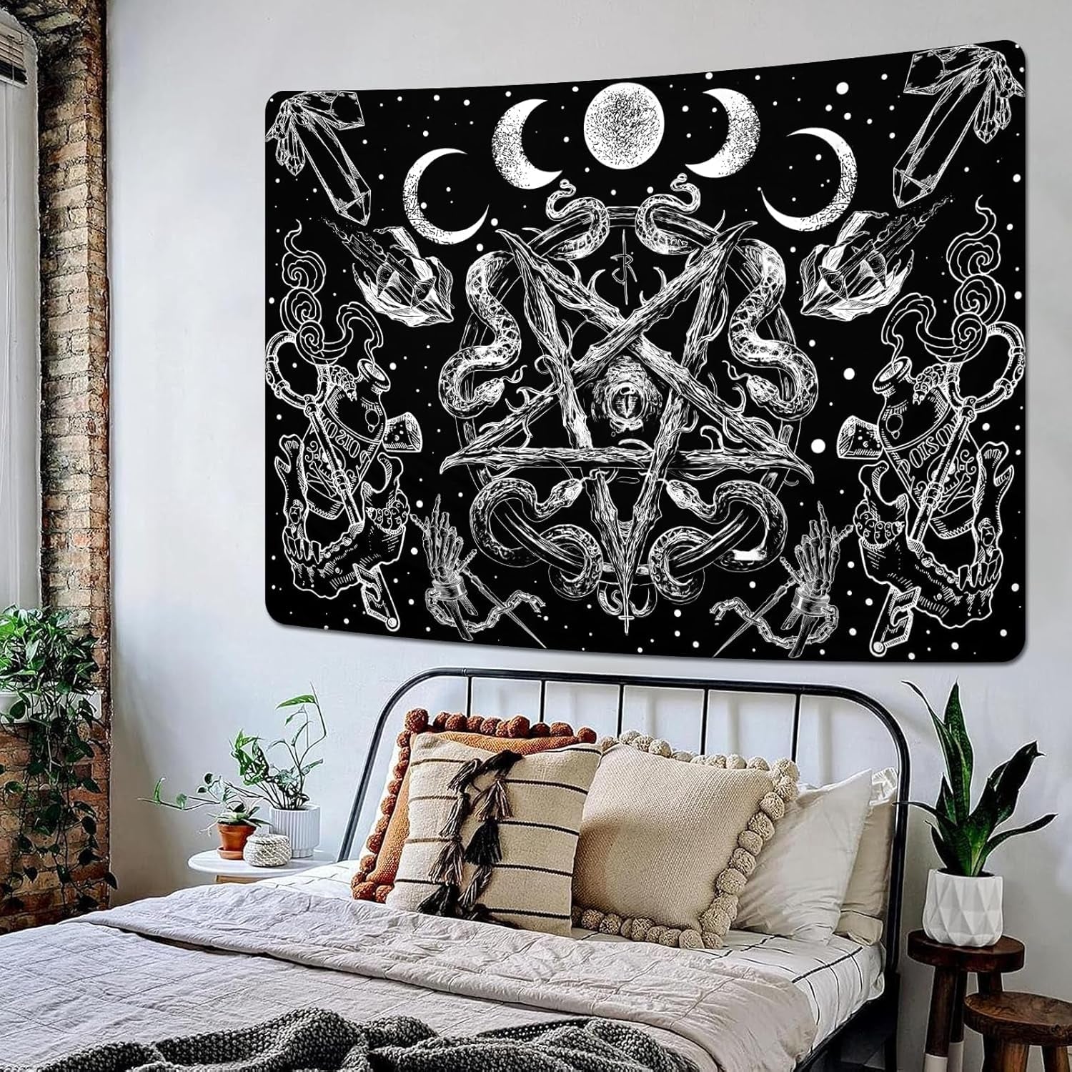 Arazzo alishomtll strega serpente estetico gotico pentagramma da parete Home - Accessori e Decorazioni Naty Shop