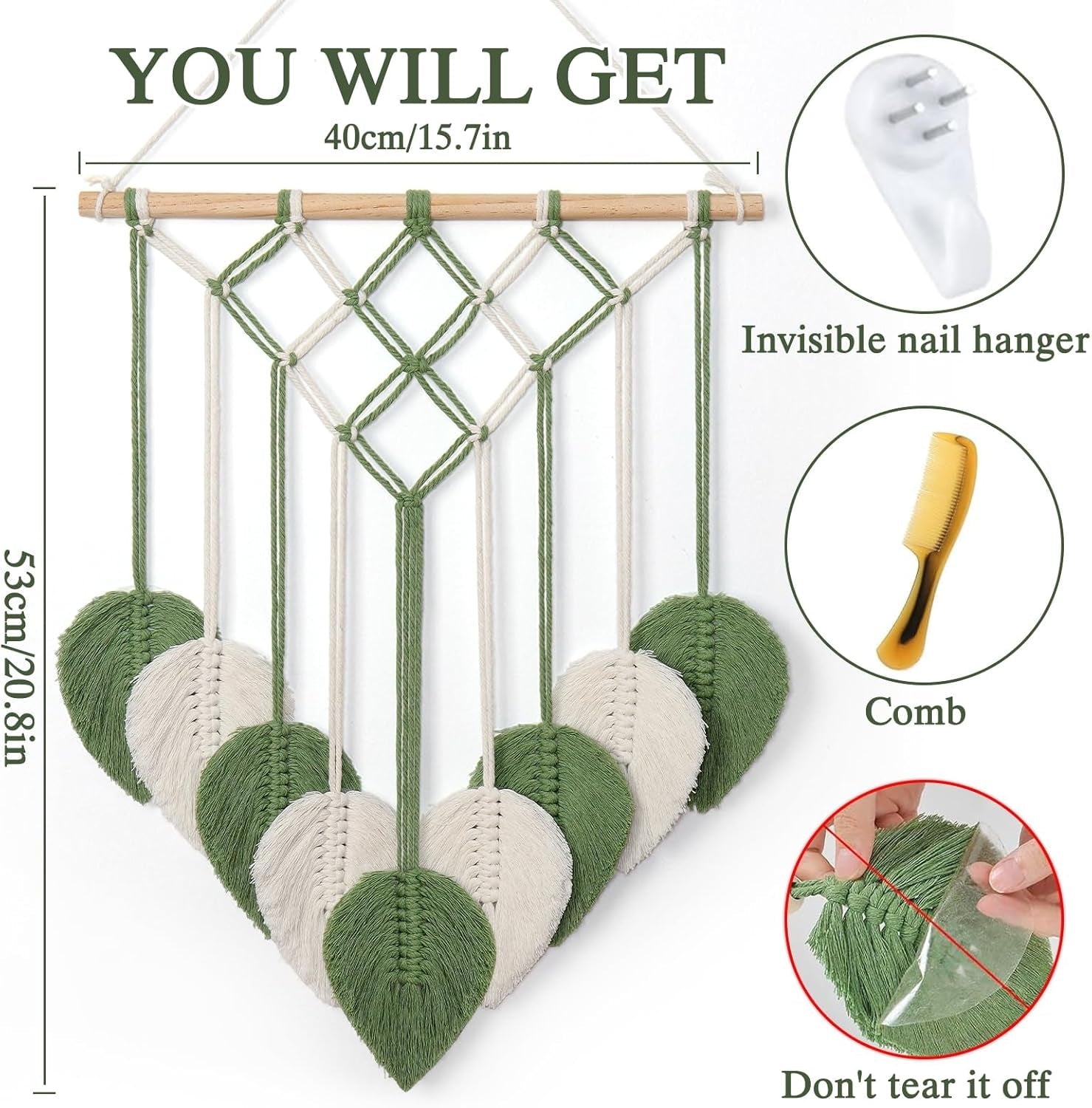 Arazzo arazzo astnico intrecciato con foglie verdi Home - Accessori e Decorazioni Naty Shop