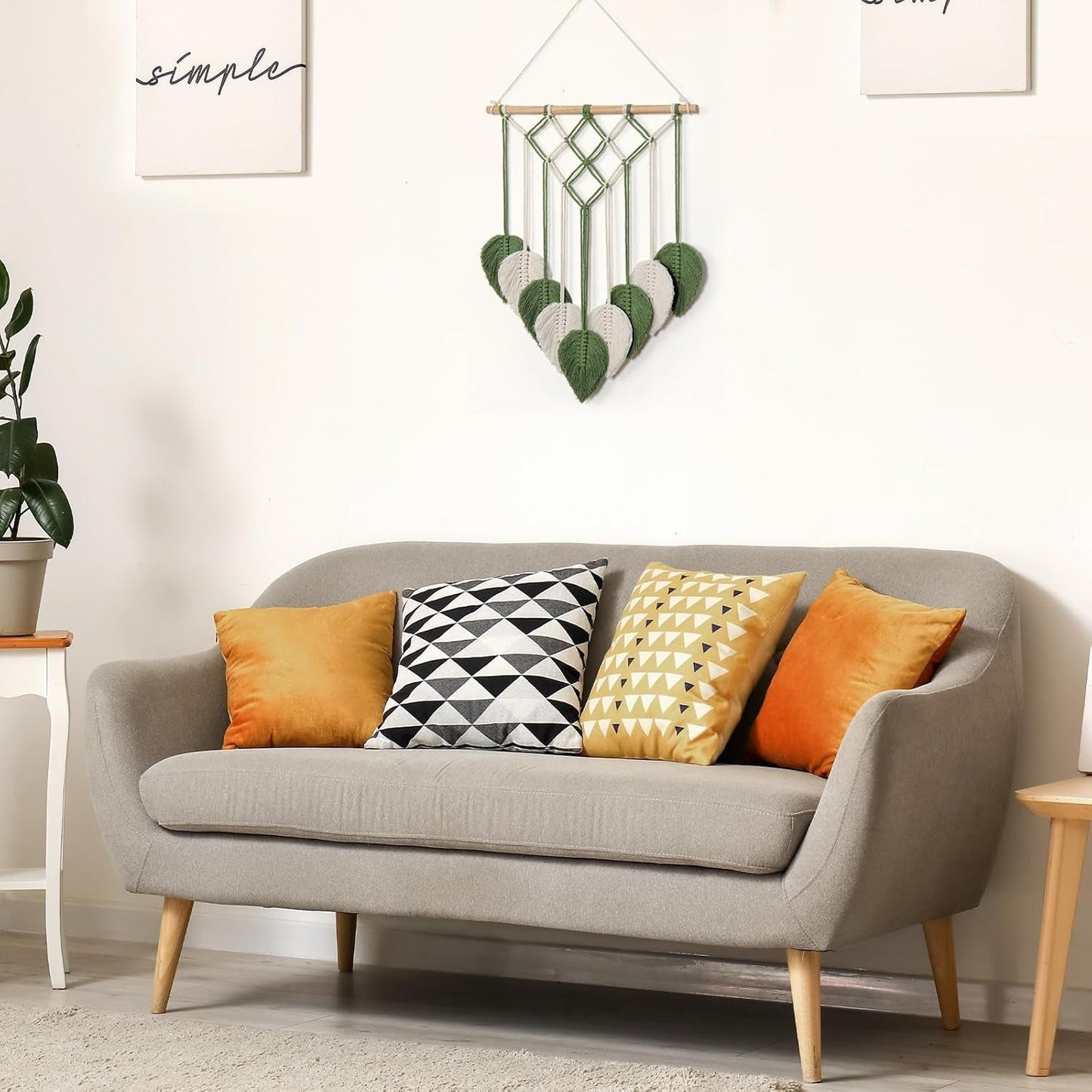 Arazzo arazzo astnico intrecciato con foglie verdi Home - Accessori e Decorazioni Naty Shop