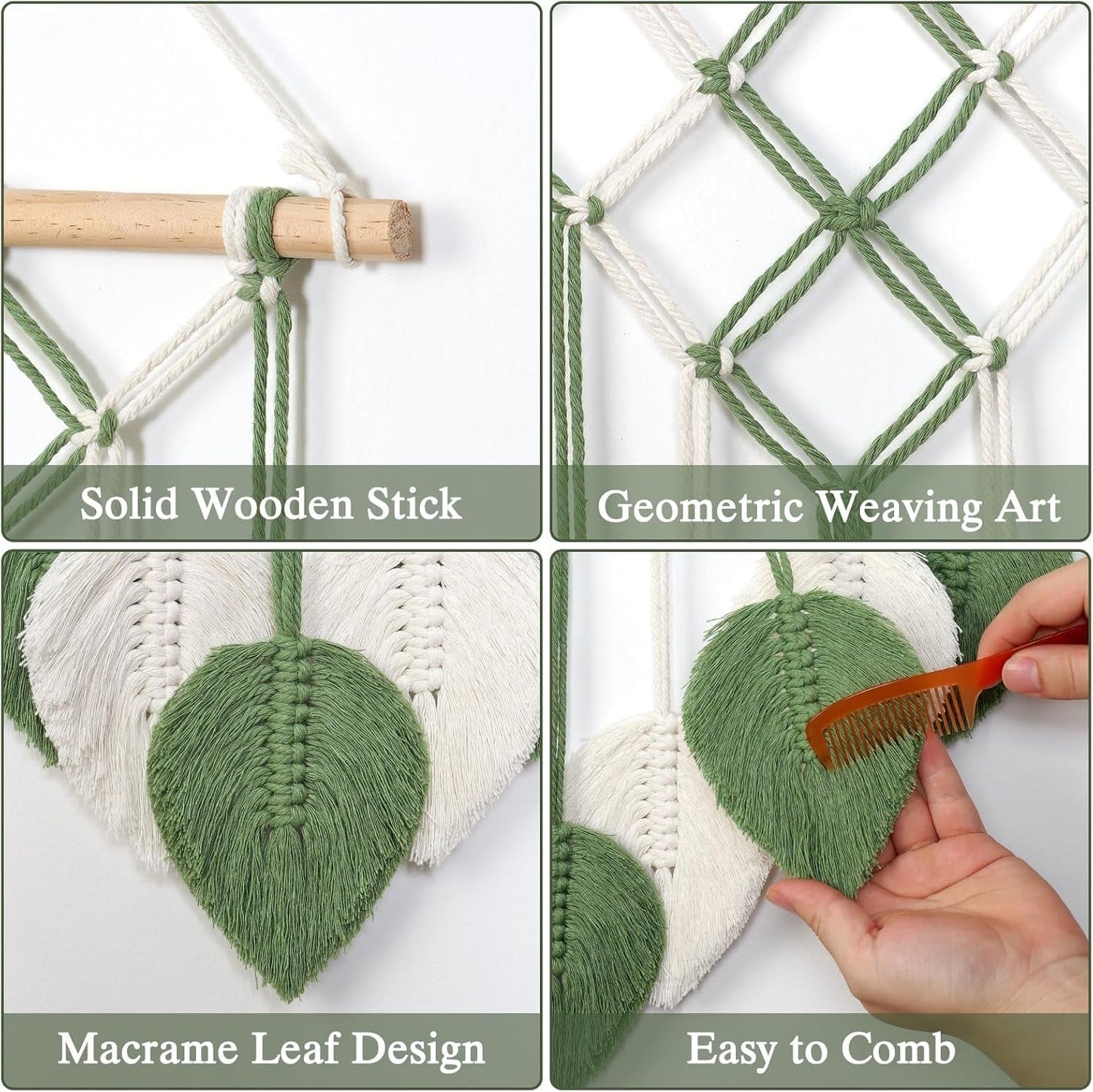 Arazzo arazzo astnico intrecciato con foglie verdi Home - Accessori e Decorazioni Naty Shop