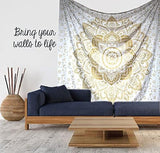 Arazzo mandala metallizzato oro Coperta da spiaggia in cotone indiano Casa - Accessori e Decorazioni Naty Shop