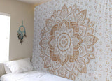 Arazzo mandala metallizzato oro Coperta da spiaggia in cotone indiano Casa - Accessori e Decorazioni Naty Shop