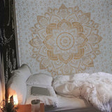Arazzo mandala metallizzato oro Coperta da spiaggia in cotone indiano Casa - Accessori e Decorazioni Naty Shop