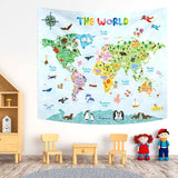 Arazzo Bashom mappa del mondo animale tedesco per bambini Home - Accessori e Decorazioni Naty Shop Tp-001