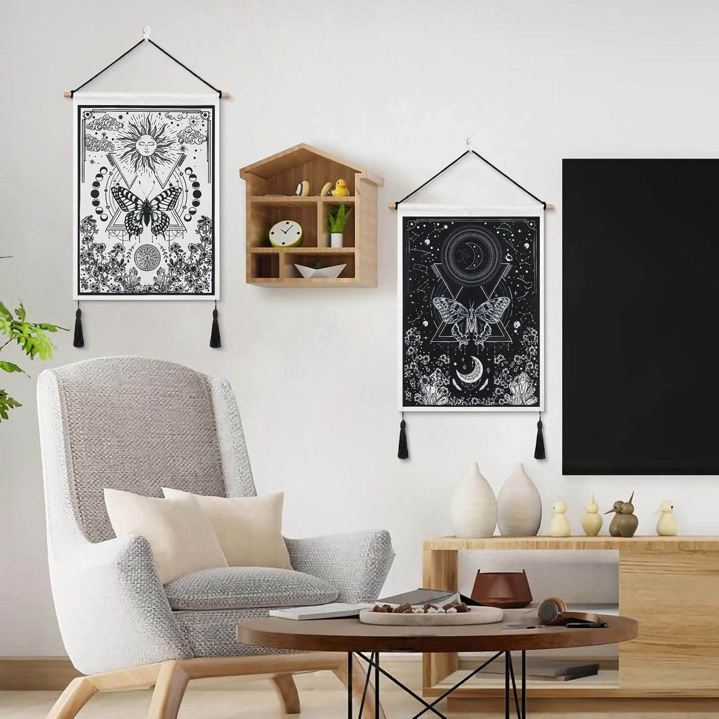 Arazzo betylfoy pezzi piccoli arazzi paillettes sole luna Home - Accessori e Decorazioni Naty Shop