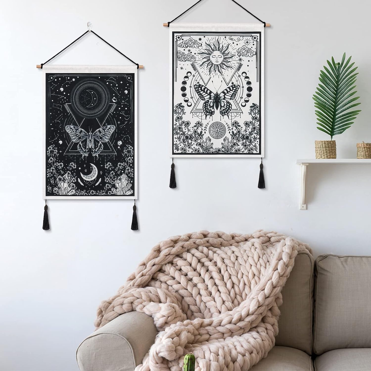 Arazzo betylfoy pezzi piccoli arazzi paillettes sole luna Home - Accessori e Decorazioni Naty Shop