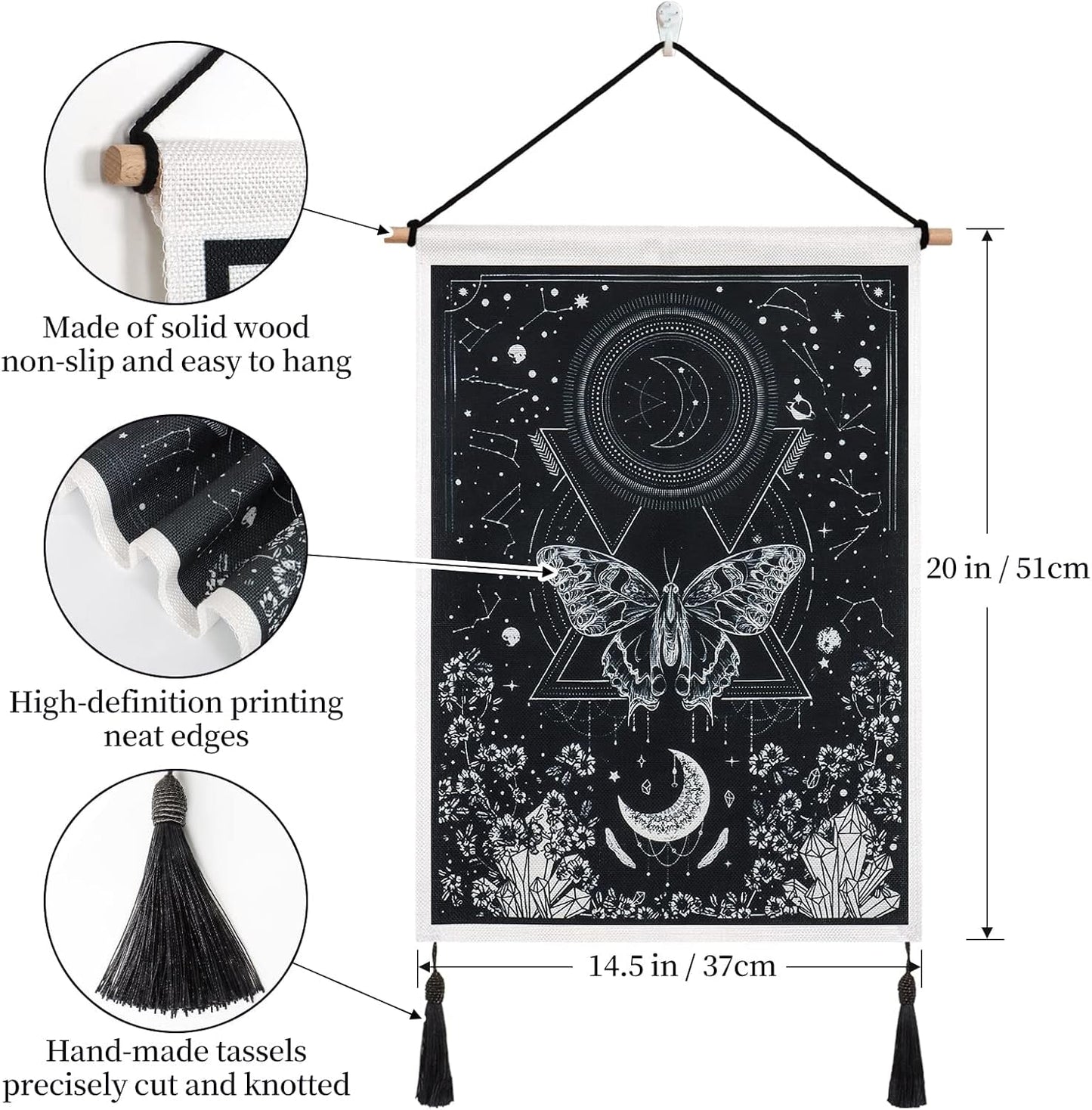Arazzo betylfoy pezzi piccoli arazzi paillettes sole luna Home - Accessori e Decorazioni Naty Shop