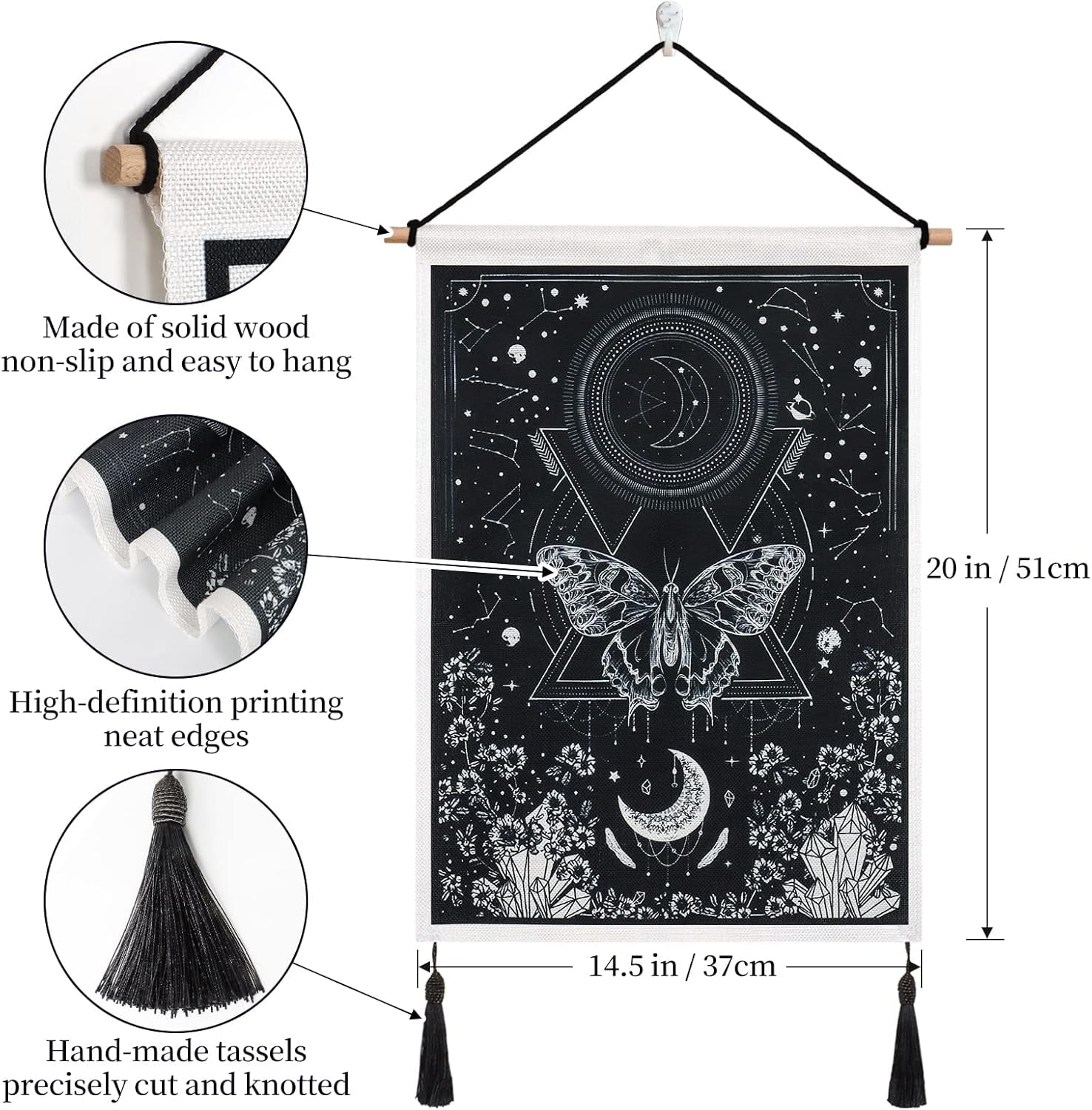 Arazzo betylfoy pezzi piccoli arazzi paillettes sole luna Home - Accessori e Decorazioni Naty Shop