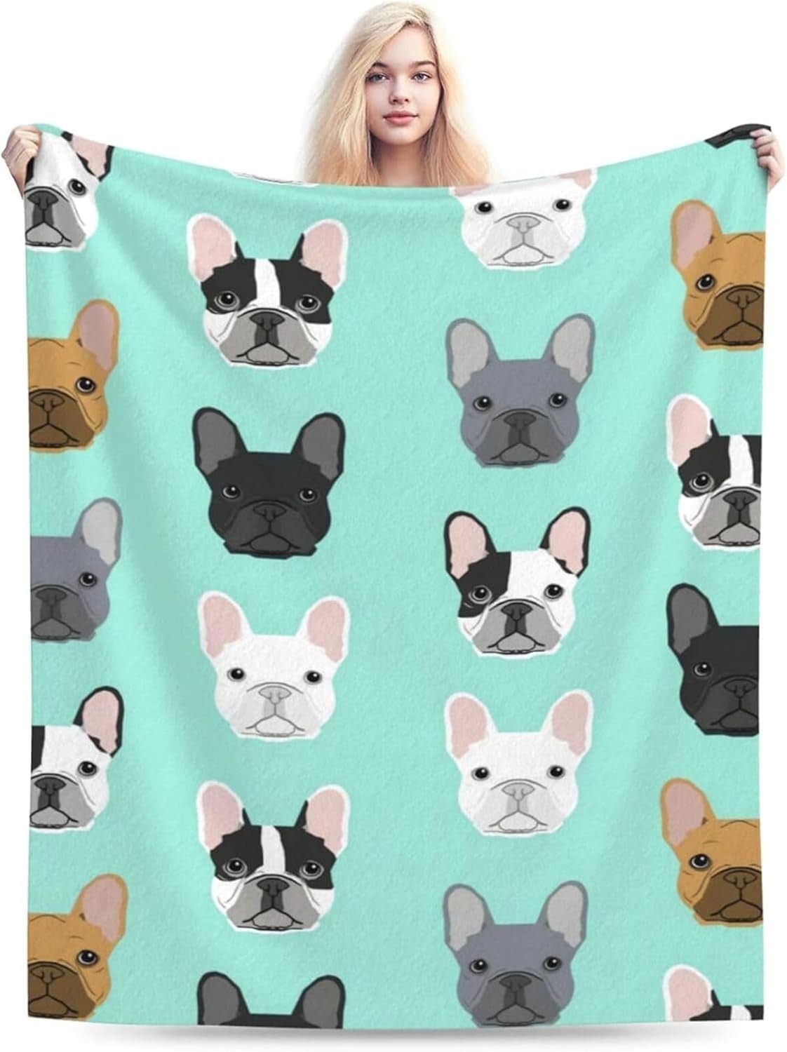 Arazzo Bulldog francese con motivo stampato davanti alla casa - Accessori e Decorazioni Naty Shop