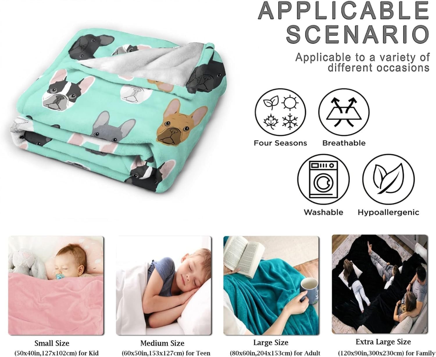 Arazzo Bulldog francese con motivo stampato davanti alla casa - Accessori e Decorazioni Naty Shop