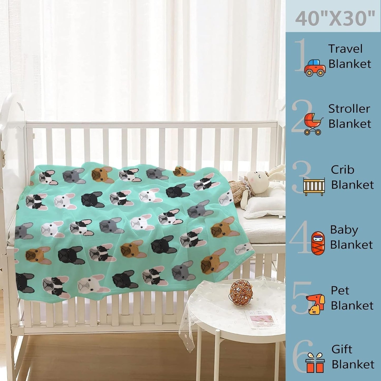 Arazzo Bulldog francese con motivo stampato davanti alla casa - Accessori e Decorazioni Naty Shop