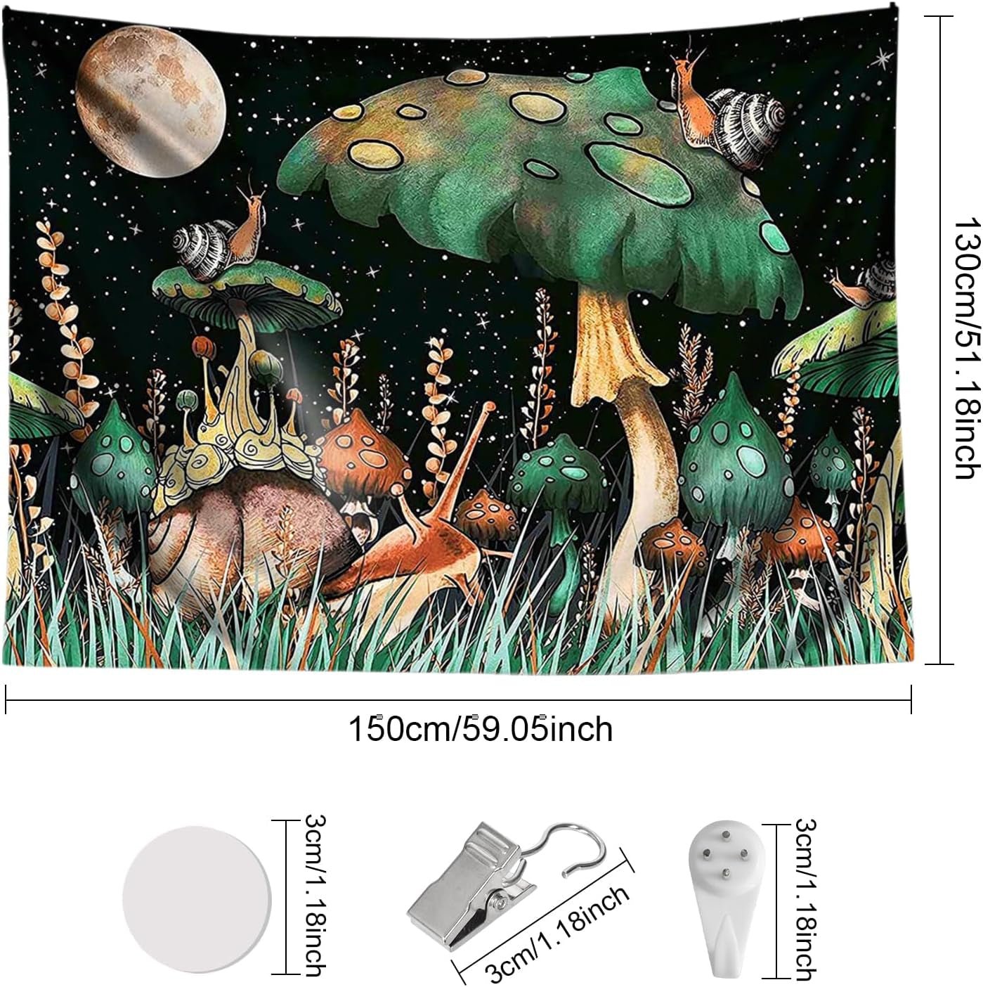 Arazzo funghi della giungla appesi lumache della foresta Home - Accessori e Decorazioni Naty Shop