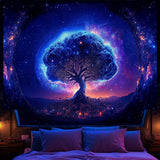 Arazzo per albero spazio luce nera estetica Casa - Accessori e decorazioni Naty Shop Spazio luce nera 152,4 L X 129,5 B Cm