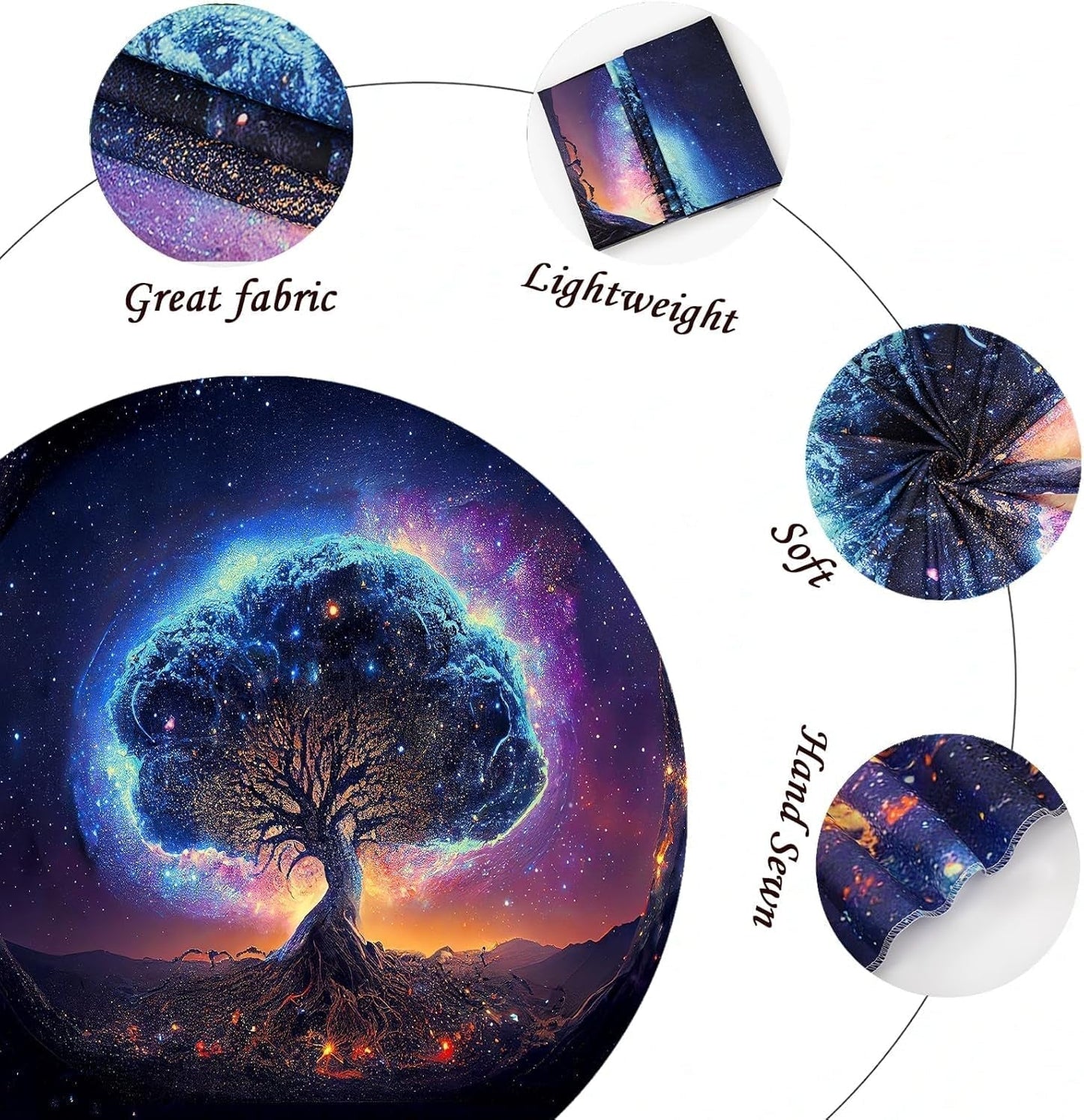 Arazzo albero luce nera estetica spaziale Casa - Accessori e decorazioni Naty Shop