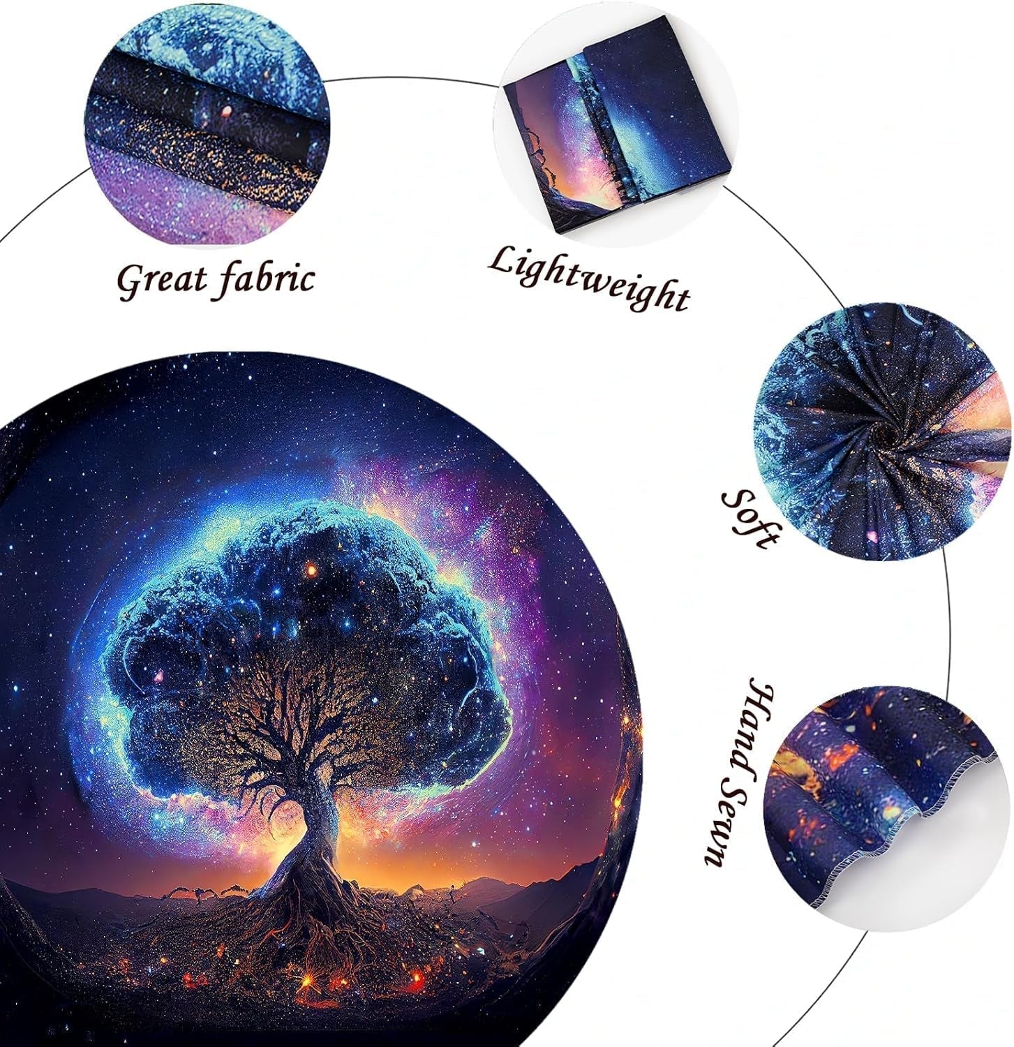 Arazzo albero luce nera estetica spaziale Casa - Accessori e decorazioni Naty Shop