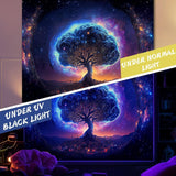 Arazzo albero luce nera estetica spaziale Casa - Accessori e decorazioni Naty Shop