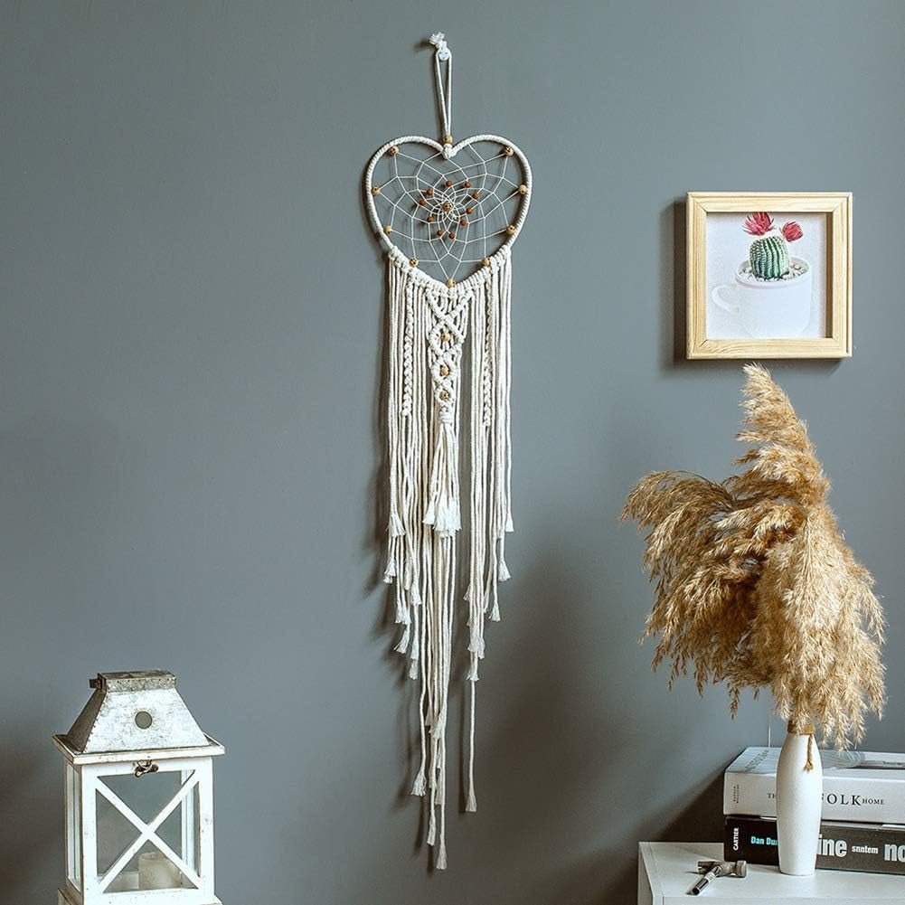 Arazzo decorativo acchiappasogni tessuto bianco decorazione da parete Casa - Accessori e Decorazioni Naty Shop Cuore d'amore