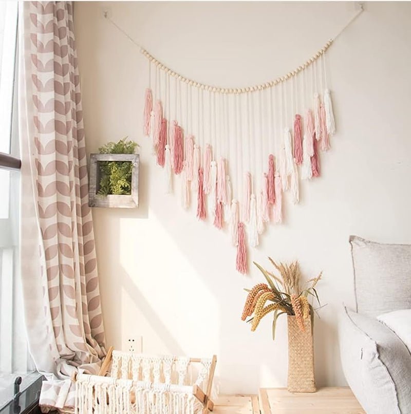 Arazzo decorativo appeso con perline in legno pastorale intrecciate Home - Accessori e decorazioni Naty Shop