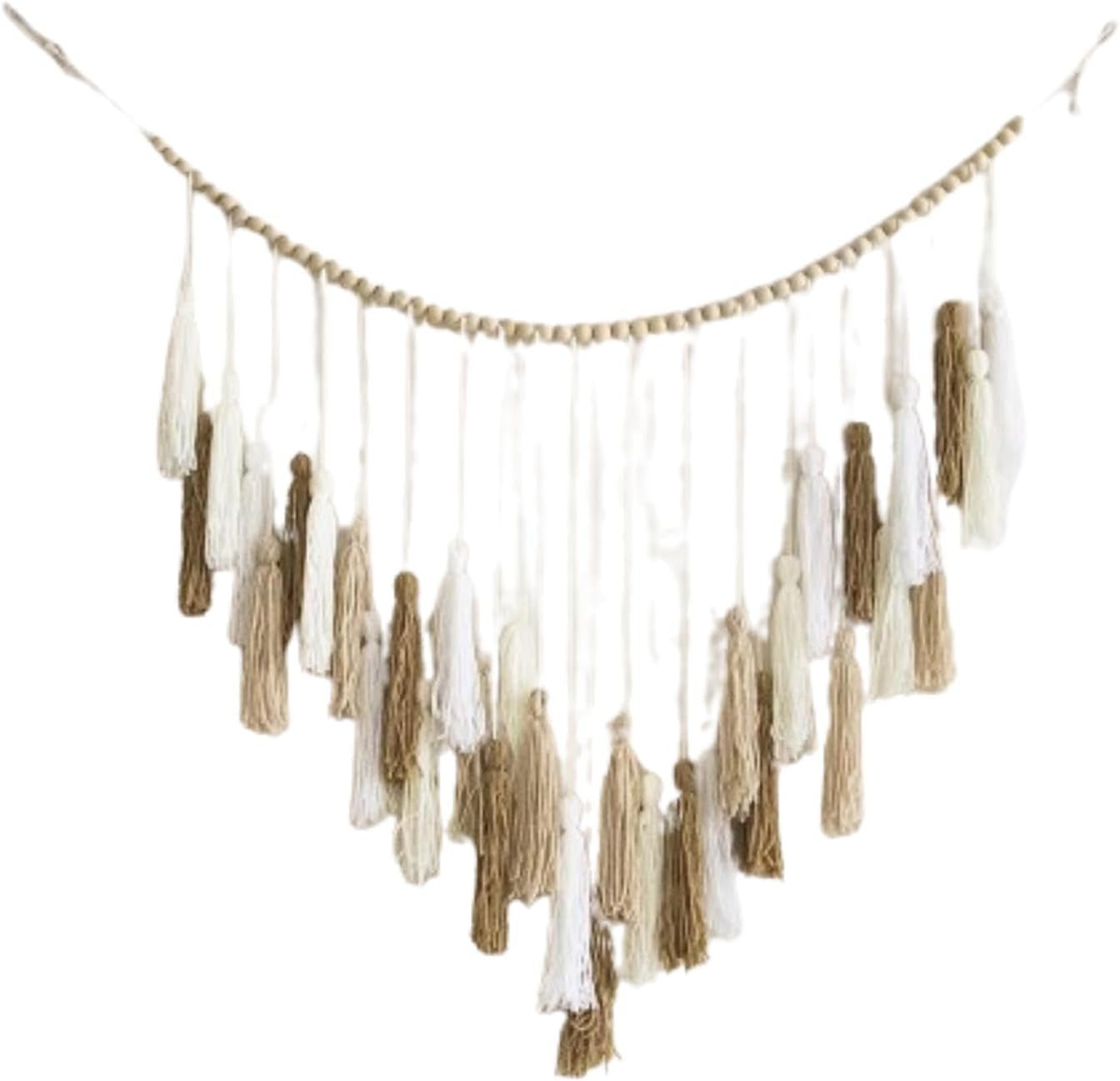 Arazzo decorativo appeso con perline di legno pastorale tessute Home - Accessori e decorazioni Naty Shop Khaki