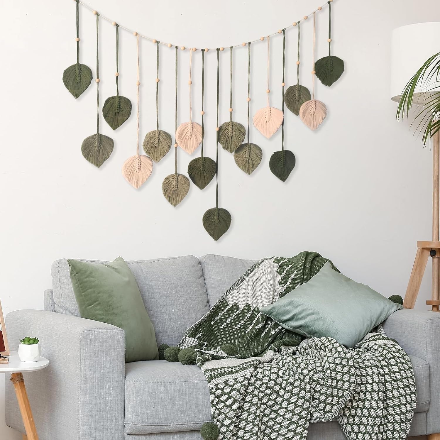 Arazzo decorazione perline in legno disegno foglia Home - Accessori e Decorazioni Naty Shop