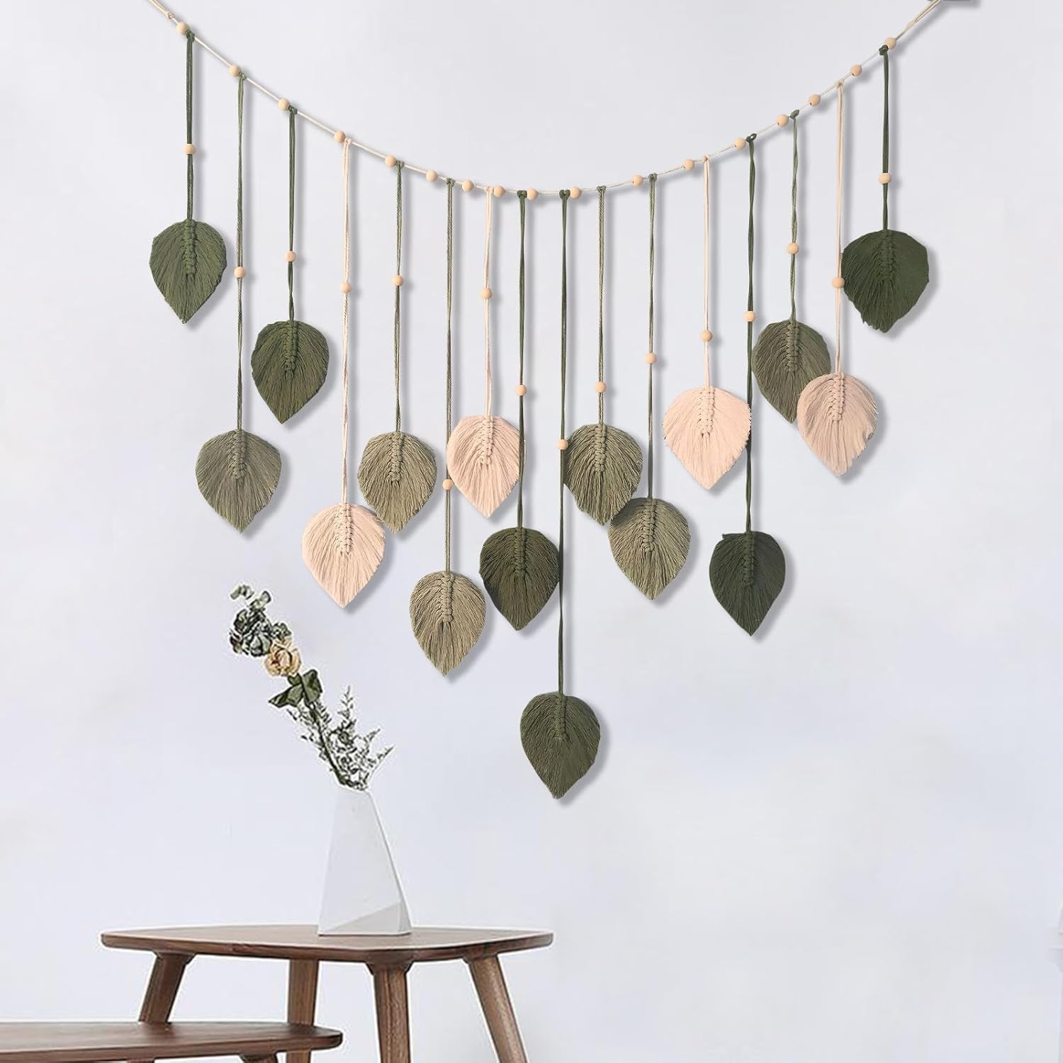 Decorazione arazzo perline in legno disegno foglia Home - Accessori e decorazioni Titolo predefinito di Naty Shop