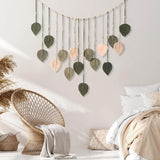 Arazzo decorazione perline in legno disegno foglia Home - Accessori e Decorazioni Naty Shop