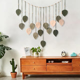 Arazzo decorazione perline in legno disegno foglia Home - Accessori e Decorazioni Naty Shop