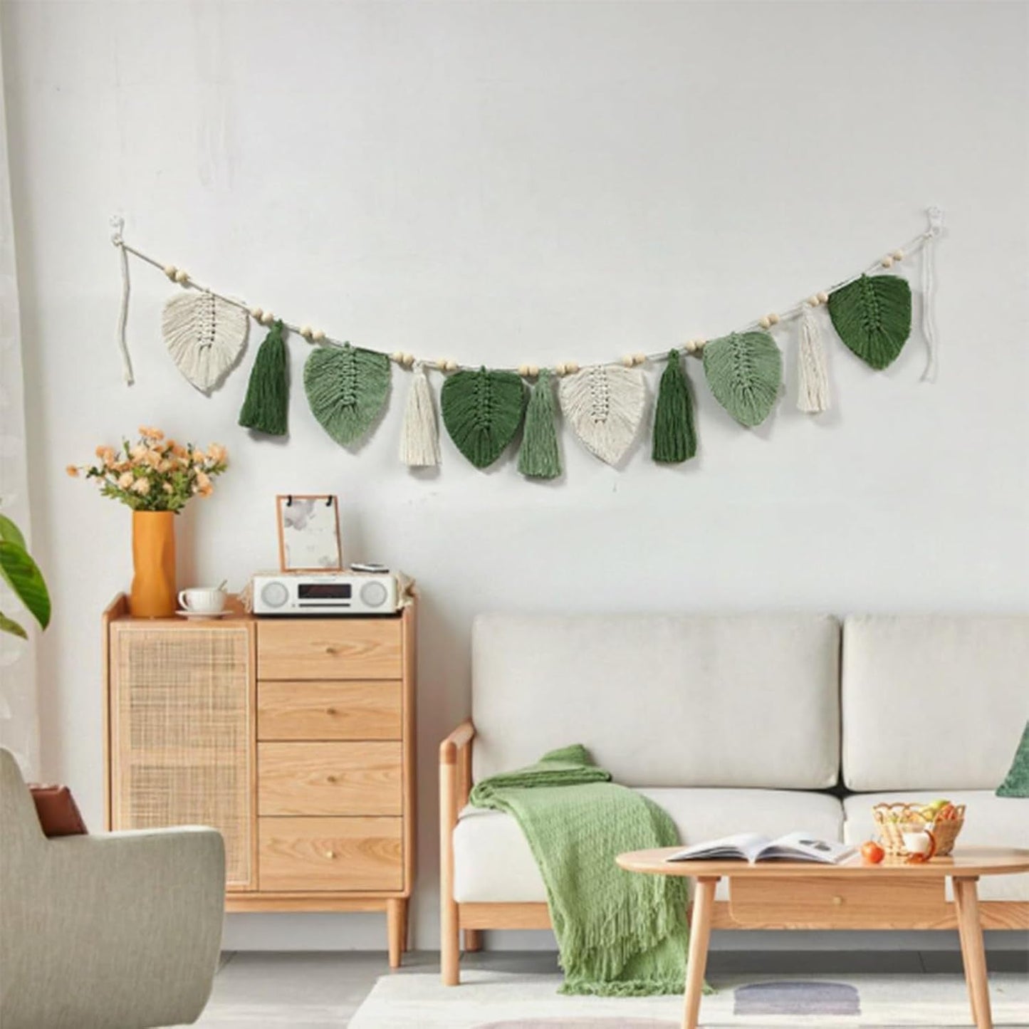 Arazzo decorativo con foglie intrecciate e frange chic Home - Accessori e Decorazioni Naty Shop