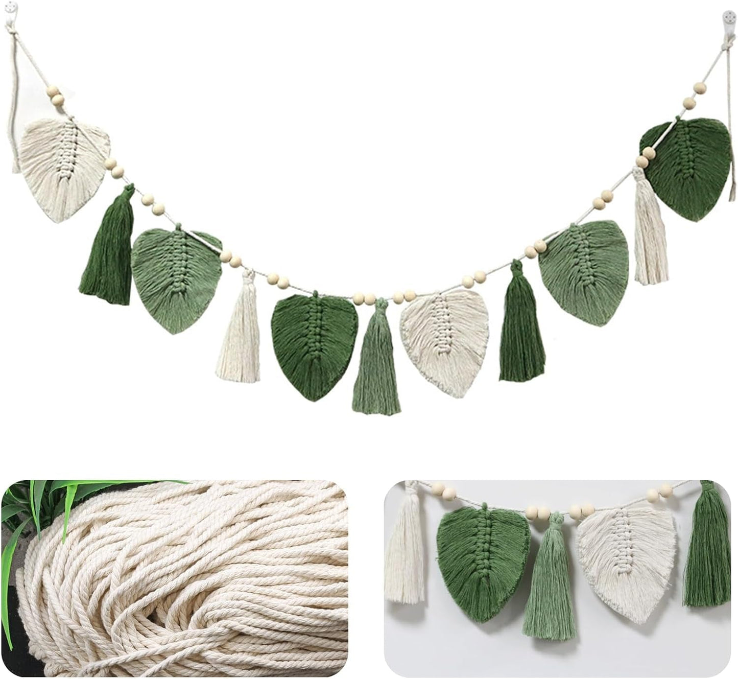 Arazzo decorativo con foglie intrecciate e frange chic Home - Accessori e Decorazioni Naty Shop