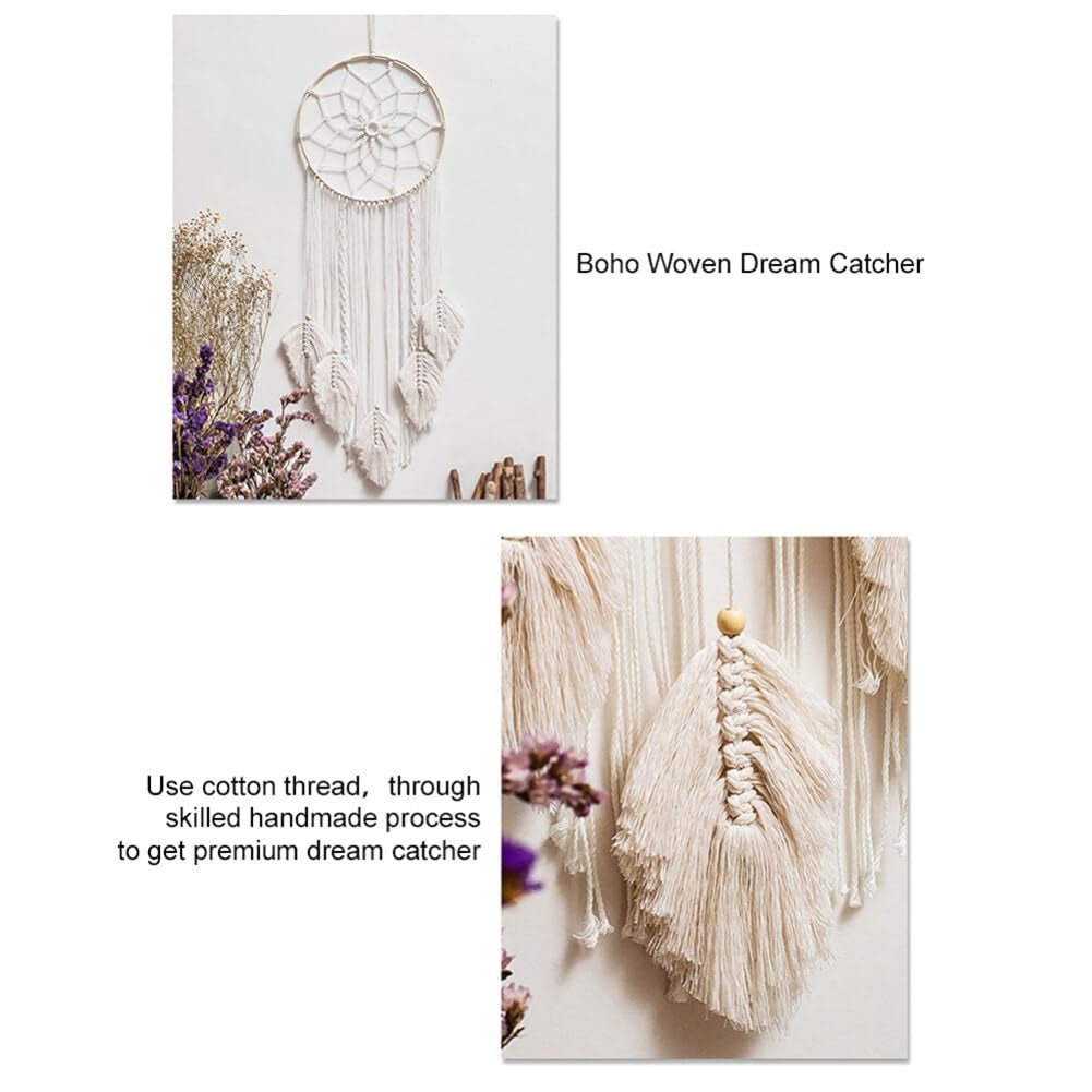 Grande arazzo bianco acchiappasogni fatto a mano con nappe Casa - Accessori e Decorazioni Naty Shop
