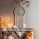 Grande arazzo bianco acchiappasogni fatto a mano con nappe Casa - Accessori e Decorazioni Naty Shop
