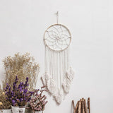 Grande arazzo bianco acchiappasogni fatto a mano con nappe Casa - Accessori e Decorazioni Naty Shop