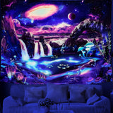 Arazzo dremisland blacklight fungo psichedelico reattivo galassia parete Home - Accessori e Decorazioni Naty Shop Calea Lactee 150L X 130B Cm