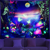 Arazzo dremisland blacklight fungo psichedelico galassia reattiva da parete Home - Accessori e Decorazioni Naty Shop Luna 150L X 130B Cm