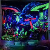 Arazzo dremisland blacklight fungo psichedelico reattivo galassia parete Home - Accessori e Decorazioni Naty Shop Mushroom 200L X 148B Cm