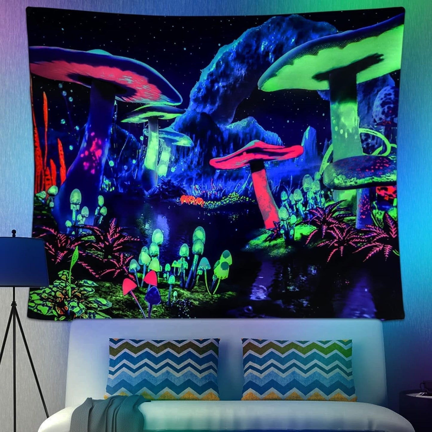 Arazzo dremisland blacklight fungo psichedelico reattivo galassia da parete Casa - Accessori e Decorazioni Naty Shop