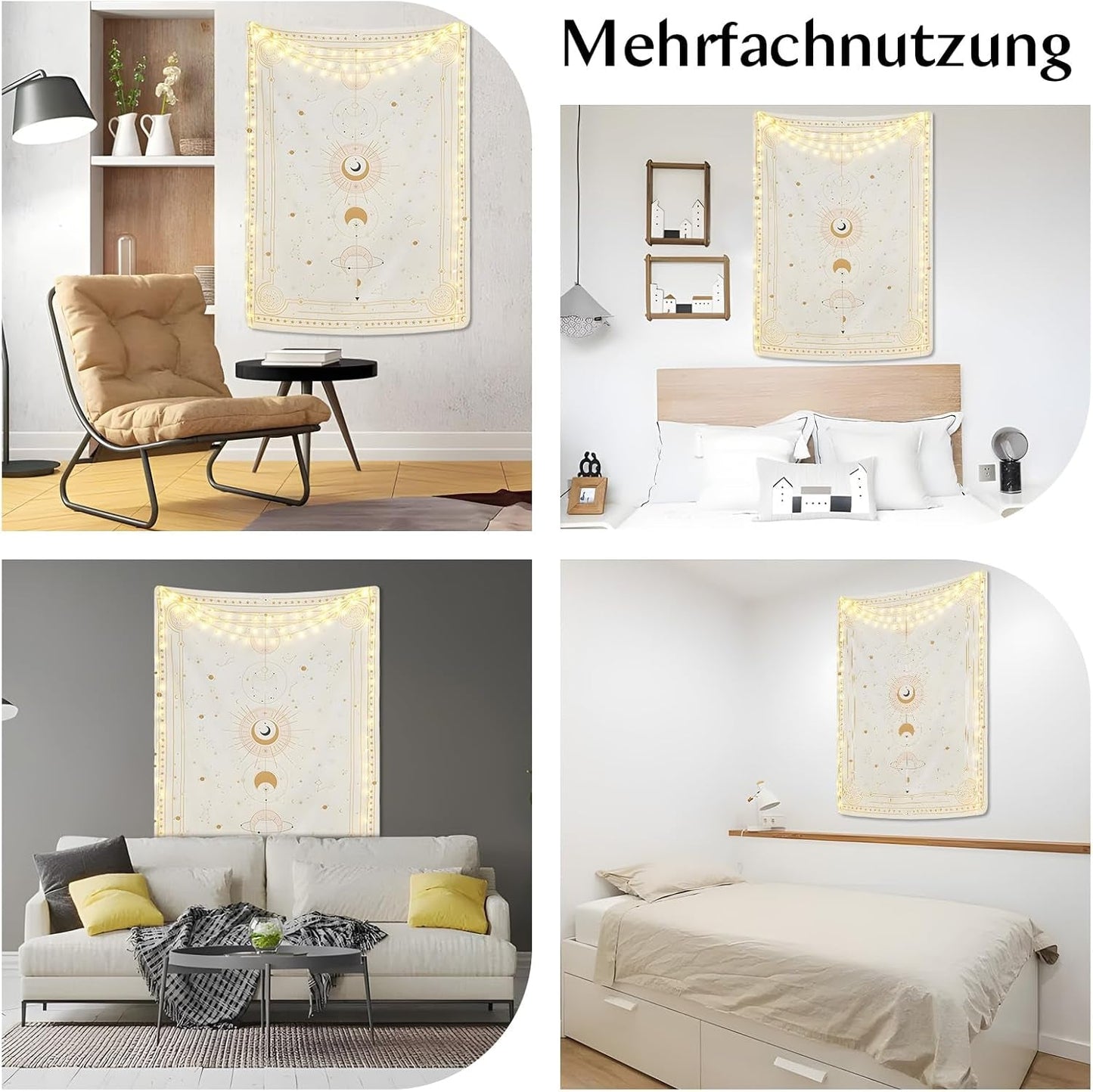 Arazzo fasi lunari mistero costellazione Home - Accessori e Decorazioni Naty Shop