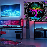 Arazzo fluorescente albero vita psichedelica luna Home - Accessori e Decorazioni Naty Shop