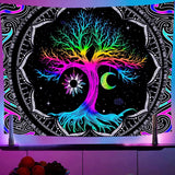 Arazzo fluorescente albero vita psichedelica luna Home - Accessori e decorazioni Naty Shop Titolo predefinito