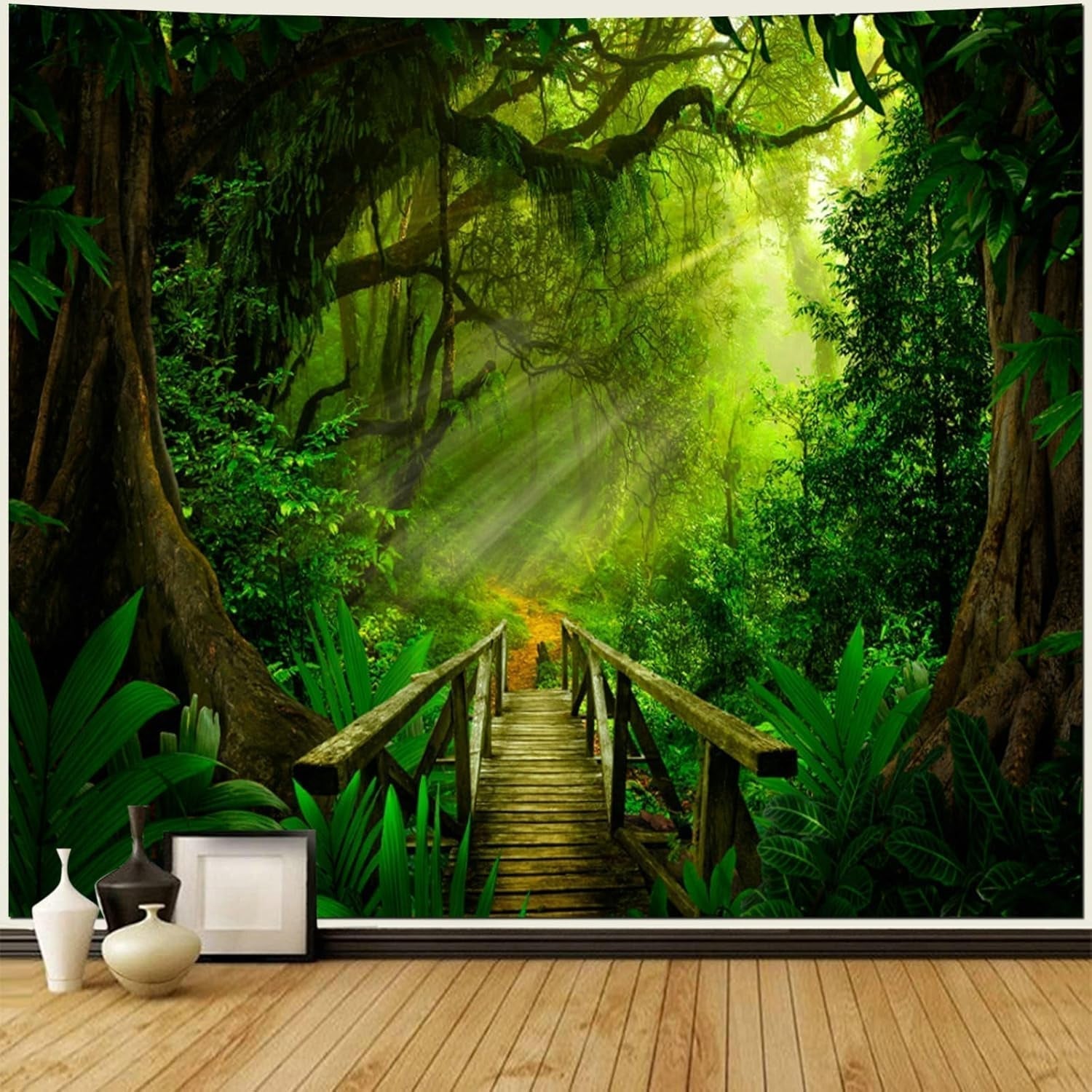 Arazzo Verde Foresta da Appendere per Esterno Casa - Accessori e Decorazioni Naty Shop 240L X 260B Cm