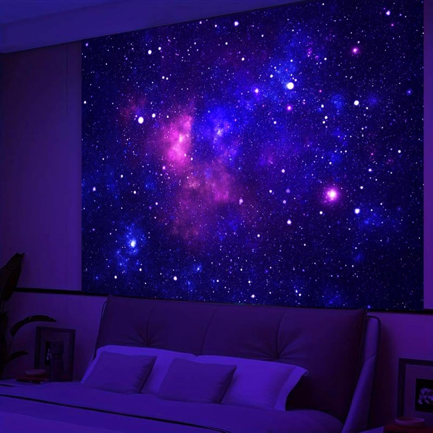 Arazzo galassia nero luce cielo stellato reattivo blu Home - Accessori e Decorazioni Naty Shop
