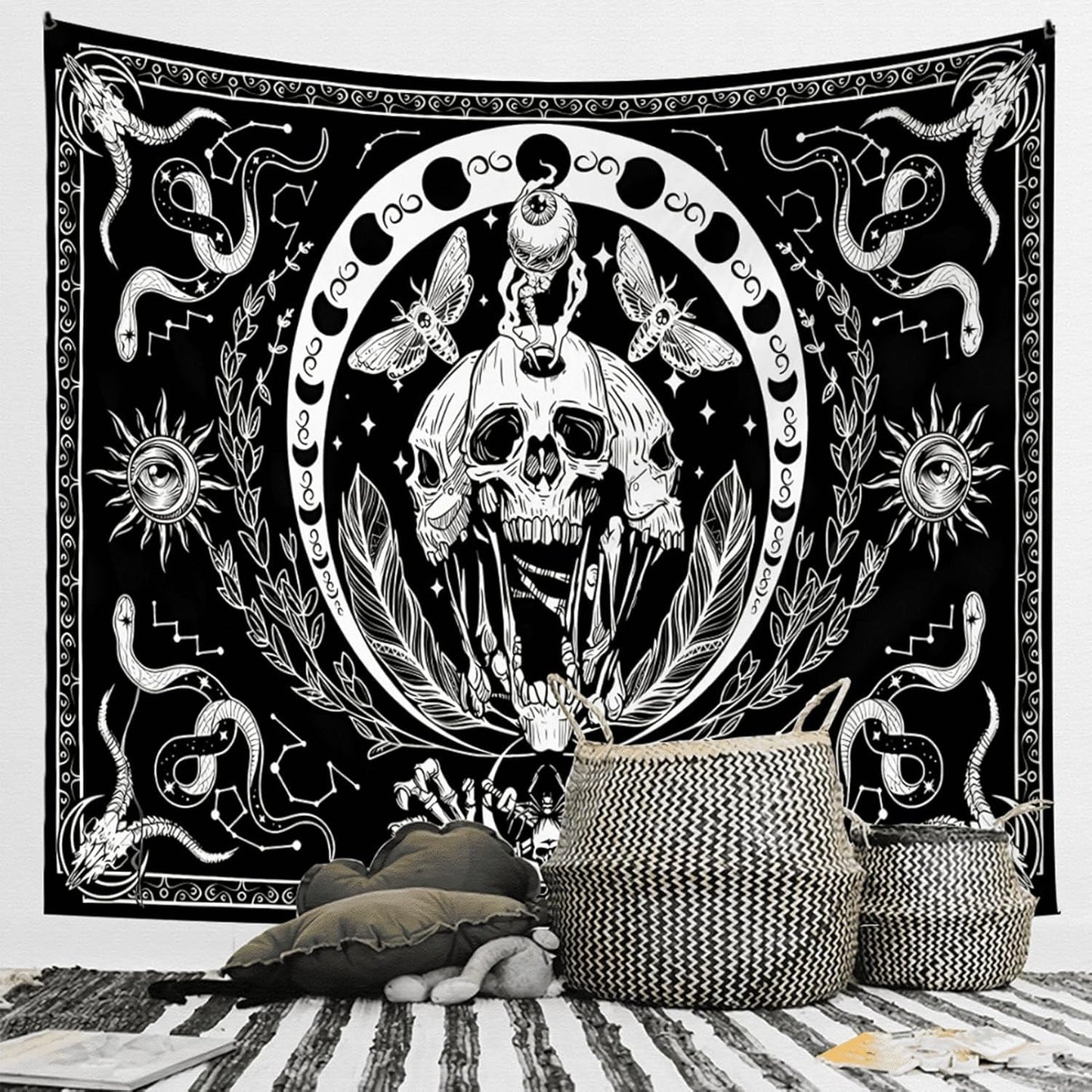 Arazzo gotico halloween banner nero bianco Home - Accessori e Decorazioni Naty Shop
