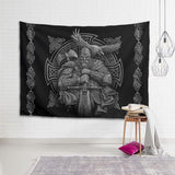 Arazzo grigio vichingo odino ascia spada corvo croce Home - Accessori e Decorazioni Naty Shop