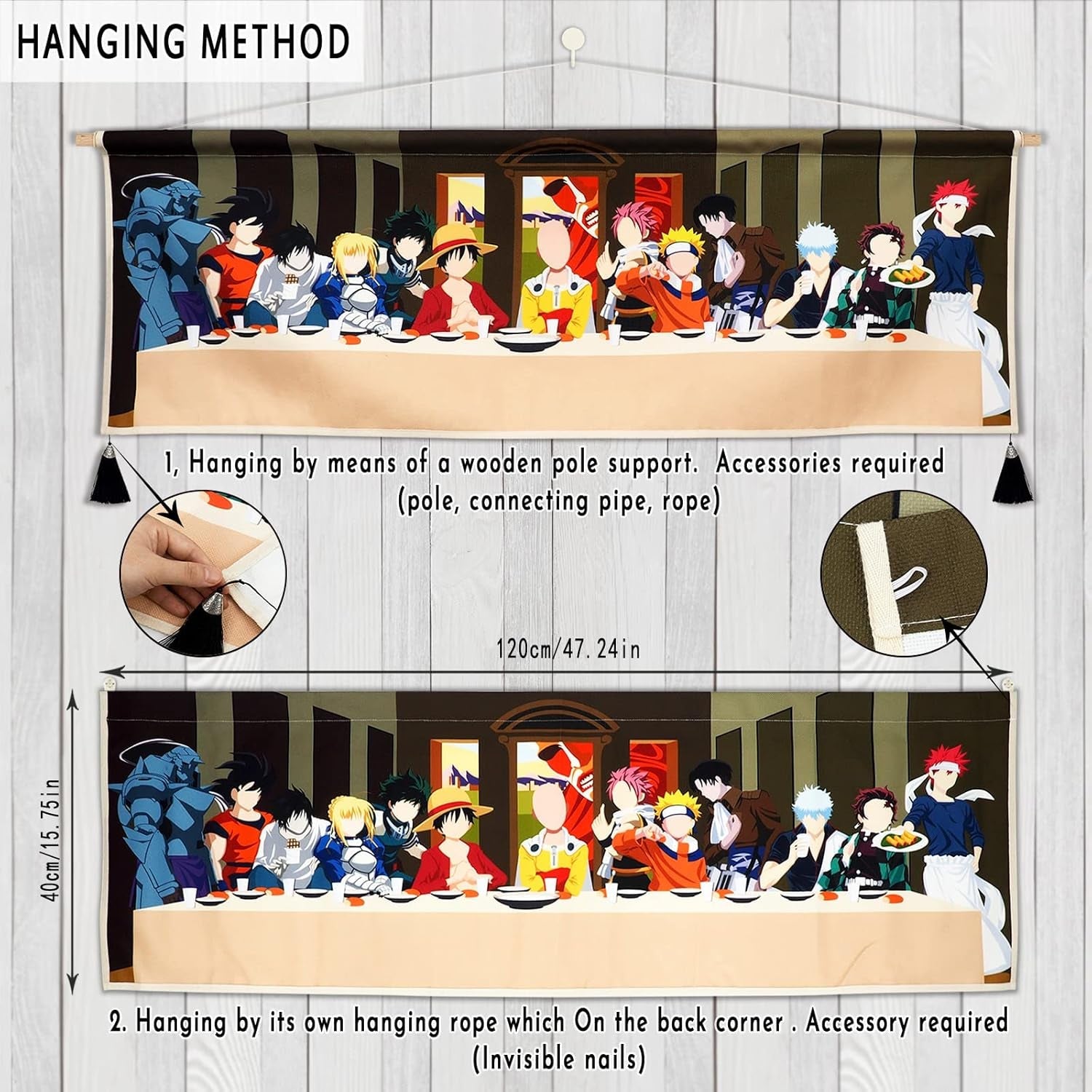 Arazzo da parete su tela dipinto con personaggi anime Home - Accessori e decorazioni Naty Shop